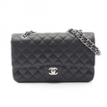 CHANEL マトラッセダブルフラップ ブラック/Ｓ金具