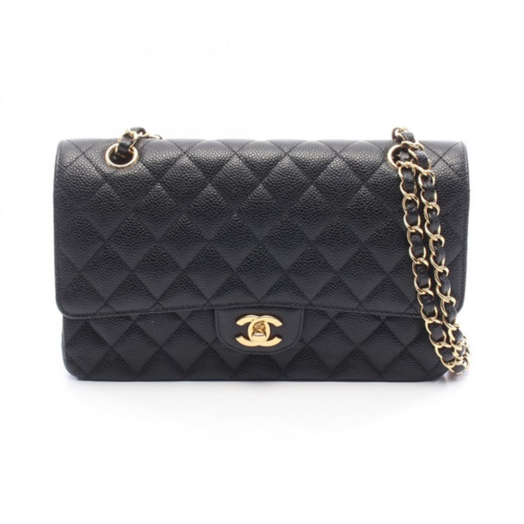 CHANEL マトラッセダブルフラップ ブラック/Ｇ金具