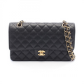 CHANEL マトラッセダブルフラップ ブラック/Ｇ金具