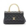 CHANEL ココハンドルフラップマトラッセ ブラック/Ｇ金具
