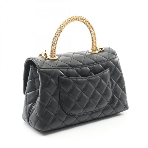 CHANEL ココハンドルフラップマトラッセ ブラック/Ｇ金具
