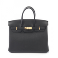 HERMES バーキン25 ブラック/PG金具