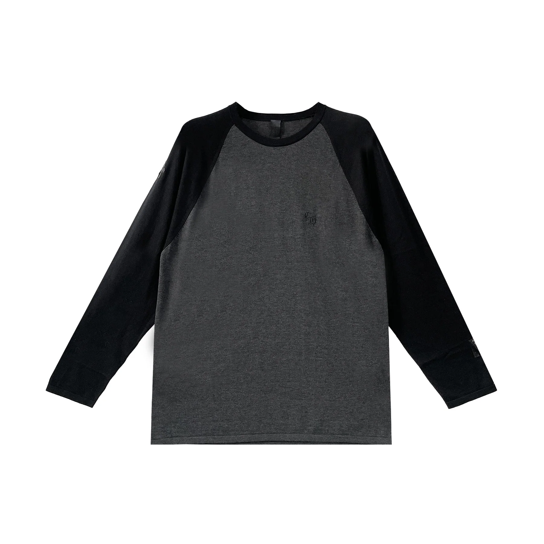 CHROME HEARTS 3 Cross Patch CH Logo Embroidery Raglan Long Sleeve Tee