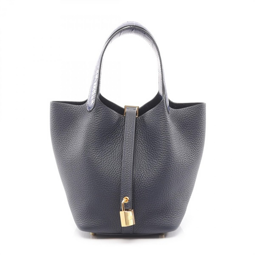 HERMES ピコタンロックタッチPM ネイビー/G金具