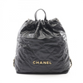 CHANEL シャネル２２ラージリュックサック ブラック/G金具