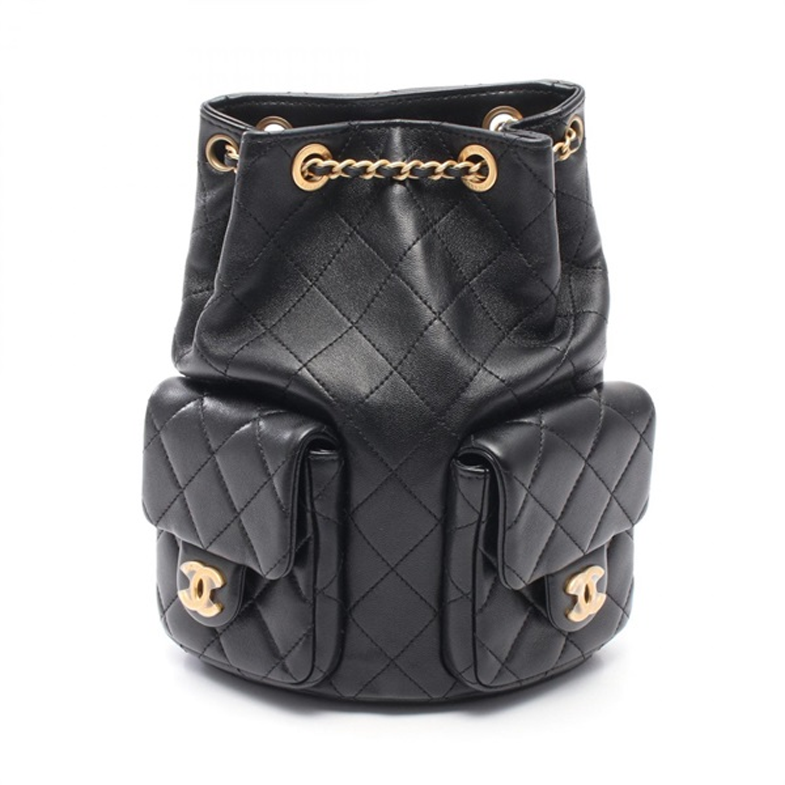CHANEL マトラッセリュックサック ブラック/G金具