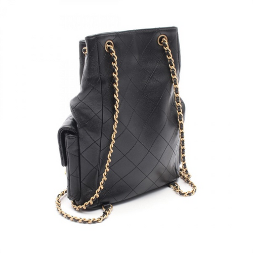 CHANEL マトラッセリュックサック ブラック/G金具